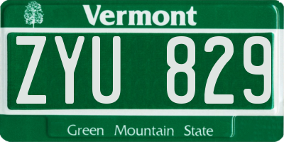 VT license plate ZYU829