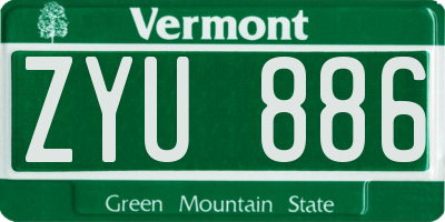 VT license plate ZYU886