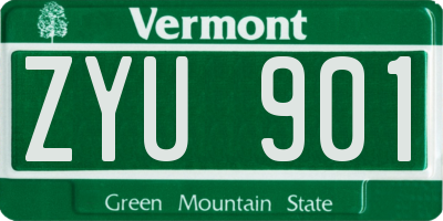 VT license plate ZYU901