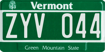 VT license plate ZYV044