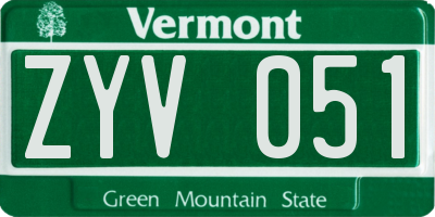 VT license plate ZYV051