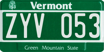 VT license plate ZYV053