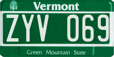 VT license plate ZYV069