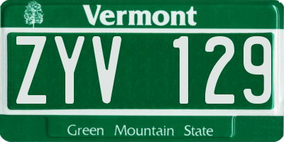 VT license plate ZYV129