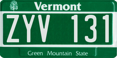VT license plate ZYV131