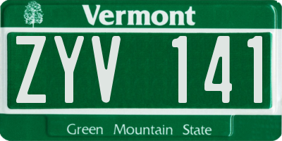 VT license plate ZYV141