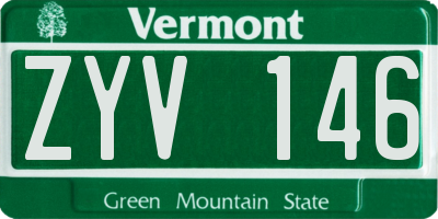 VT license plate ZYV146
