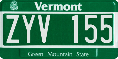 VT license plate ZYV155