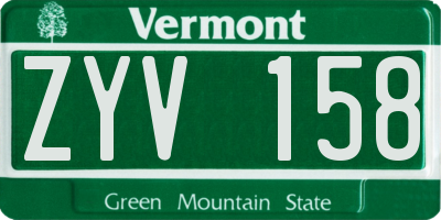 VT license plate ZYV158