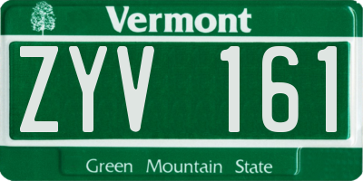 VT license plate ZYV161