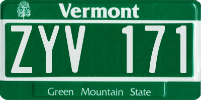 VT license plate ZYV171