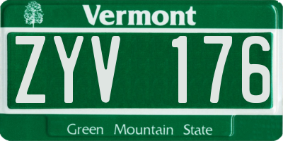 VT license plate ZYV176
