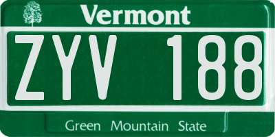 VT license plate ZYV188