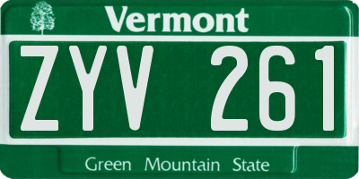 VT license plate ZYV261