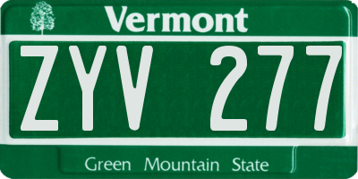 VT license plate ZYV277