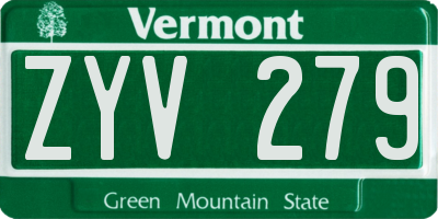 VT license plate ZYV279