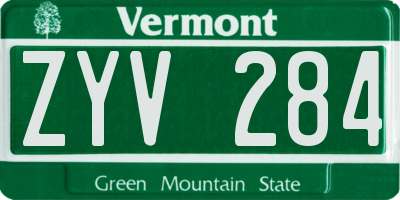 VT license plate ZYV284