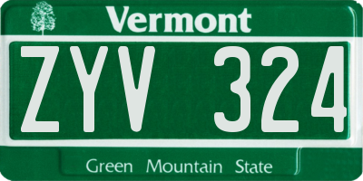 VT license plate ZYV324