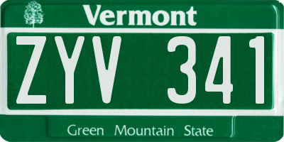 VT license plate ZYV341
