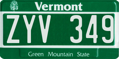 VT license plate ZYV349