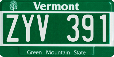 VT license plate ZYV391