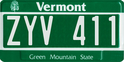 VT license plate ZYV411