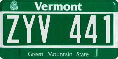 VT license plate ZYV441