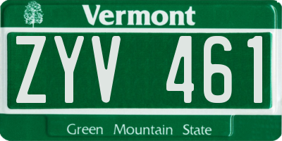 VT license plate ZYV461