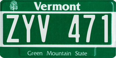 VT license plate ZYV471