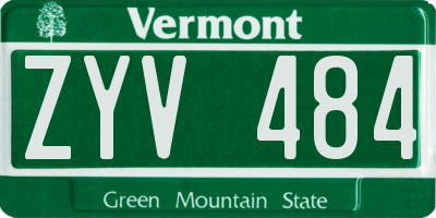 VT license plate ZYV484