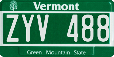 VT license plate ZYV488