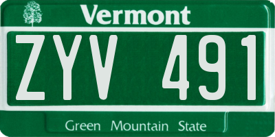 VT license plate ZYV491