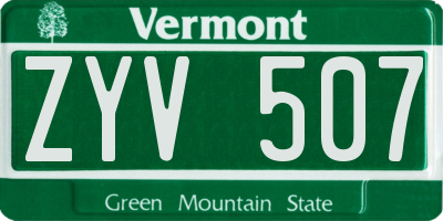 VT license plate ZYV507