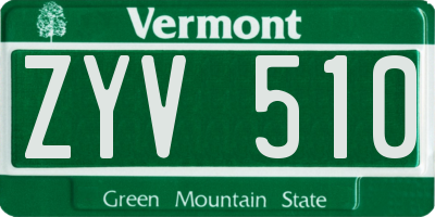 VT license plate ZYV510