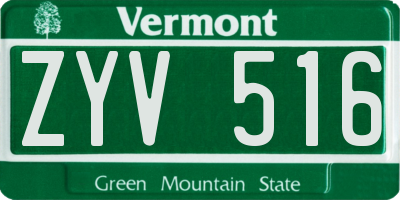 VT license plate ZYV516