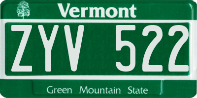 VT license plate ZYV522
