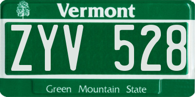 VT license plate ZYV528