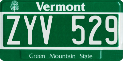 VT license plate ZYV529