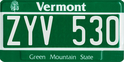 VT license plate ZYV530