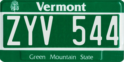 VT license plate ZYV544