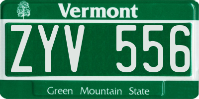 VT license plate ZYV556