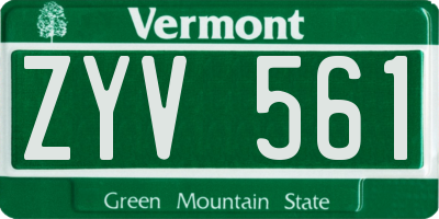 VT license plate ZYV561