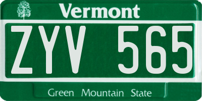 VT license plate ZYV565