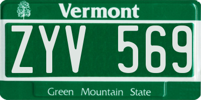 VT license plate ZYV569