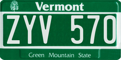 VT license plate ZYV570