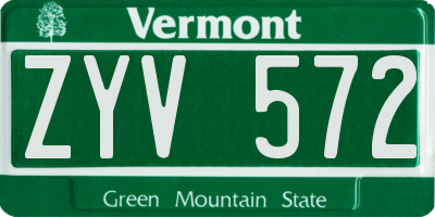 VT license plate ZYV572