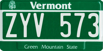 VT license plate ZYV573