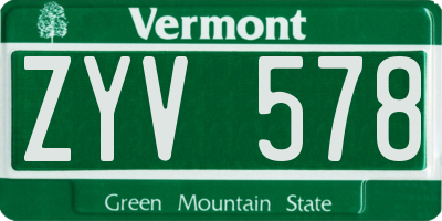 VT license plate ZYV578