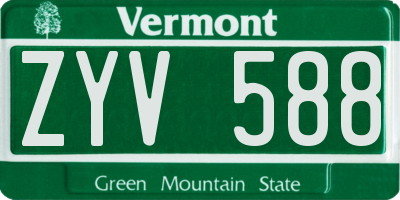 VT license plate ZYV588