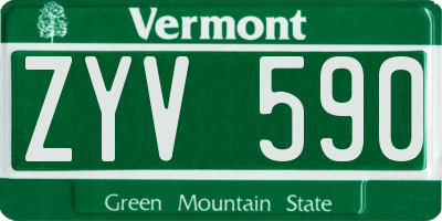 VT license plate ZYV590